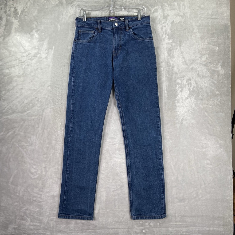 Patagonia Jeans Mens 30x30 Straight Leg Stretch Denim Dark Blue Organic Cotton